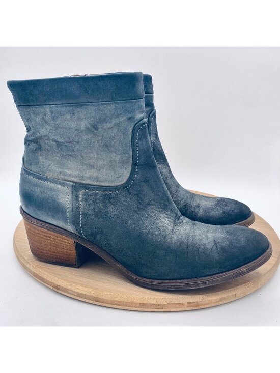 Donald J. Pliner Shoes - Donald Pliner Boots Womens 6 Gray Distressed Leather Ankle Booties Luxury Italy
